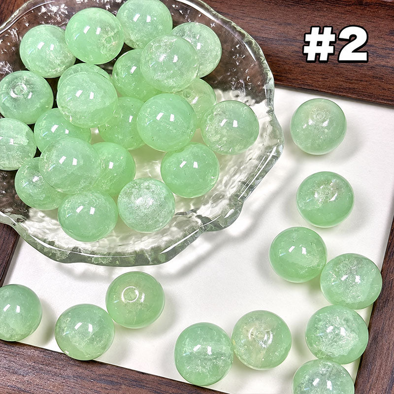 16mm Ice Crackle Glass Beads – Dreamy 9-Color Collection