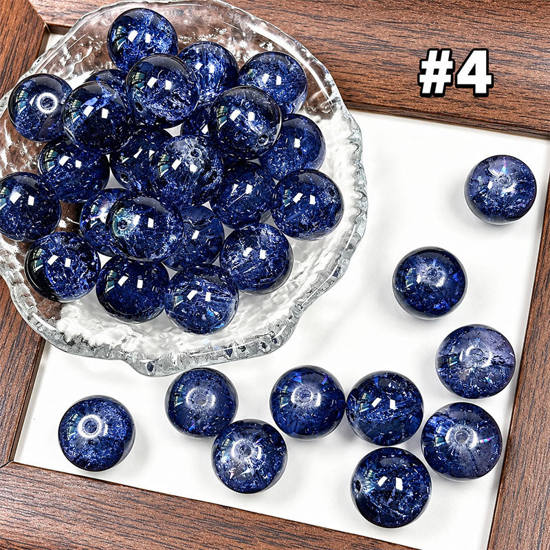 16mm Ice Crackle Glass Beads – Dreamy 9-Color Collection