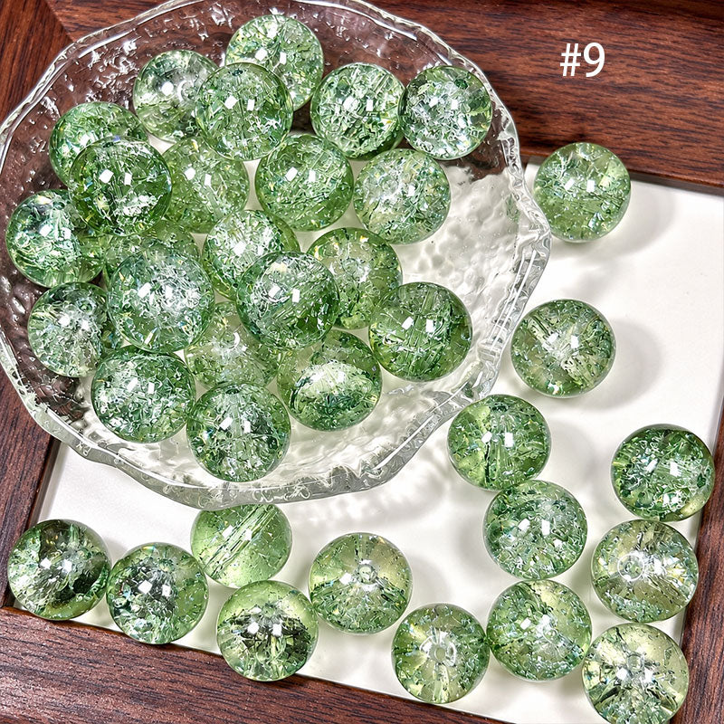 16mm Ice Crackle Glass Beads – Dreamy 9-Color Collection