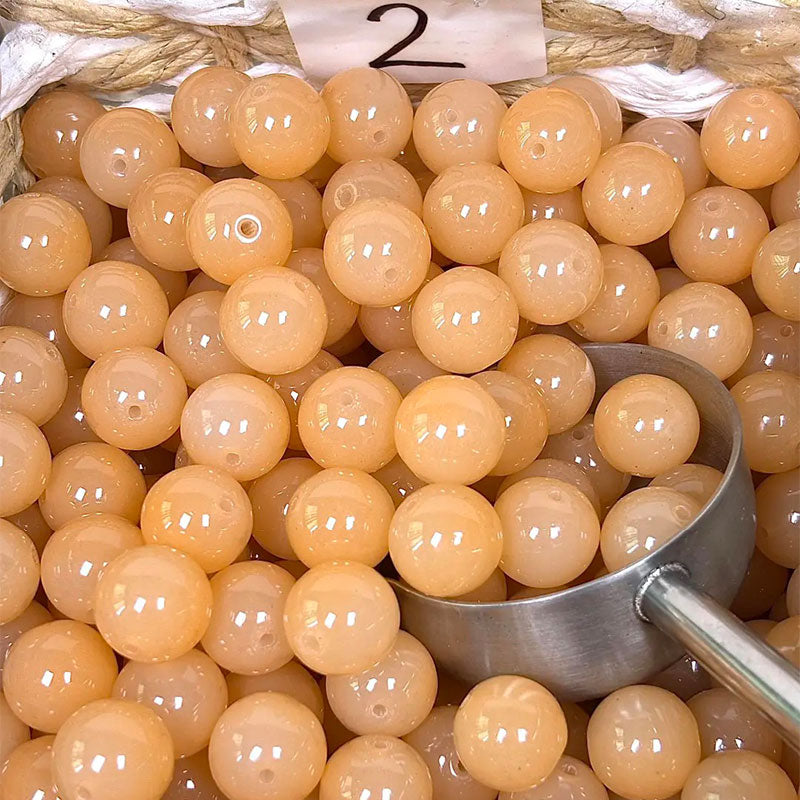 16mm Jade-Look Glass Beads for DIY Jewelry Making