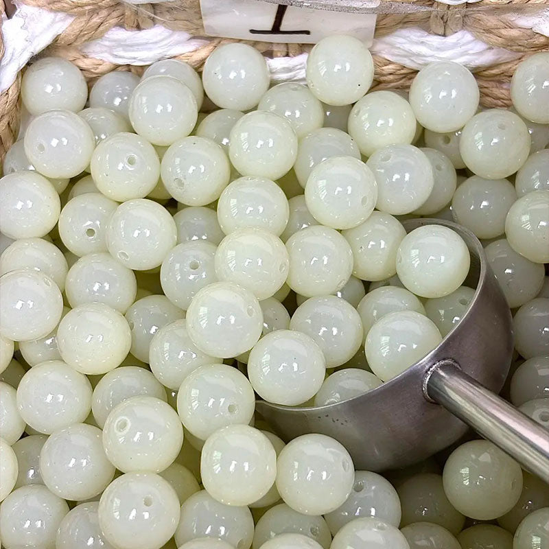 16mm Jade-Look Glass Beads for DIY Jewelry Making
