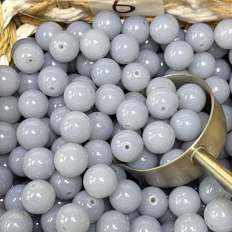 16mm Jade-Look Glass Beads for DIY Jewelry Making