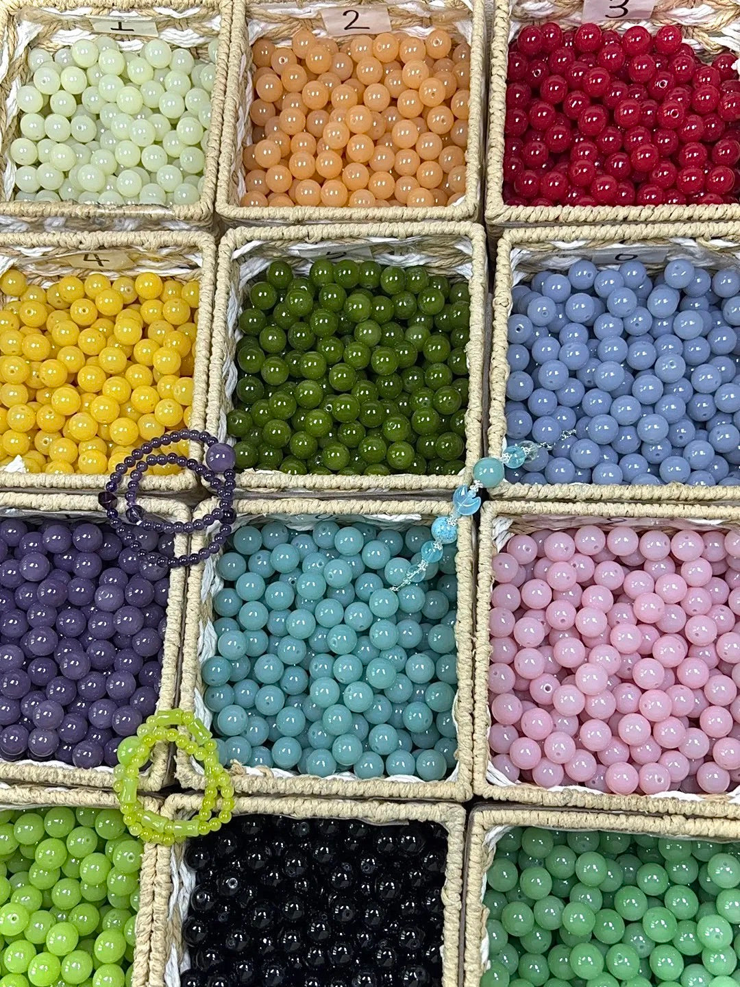 16mm Jade-Look Glass Beads for DIY Jewelry Making