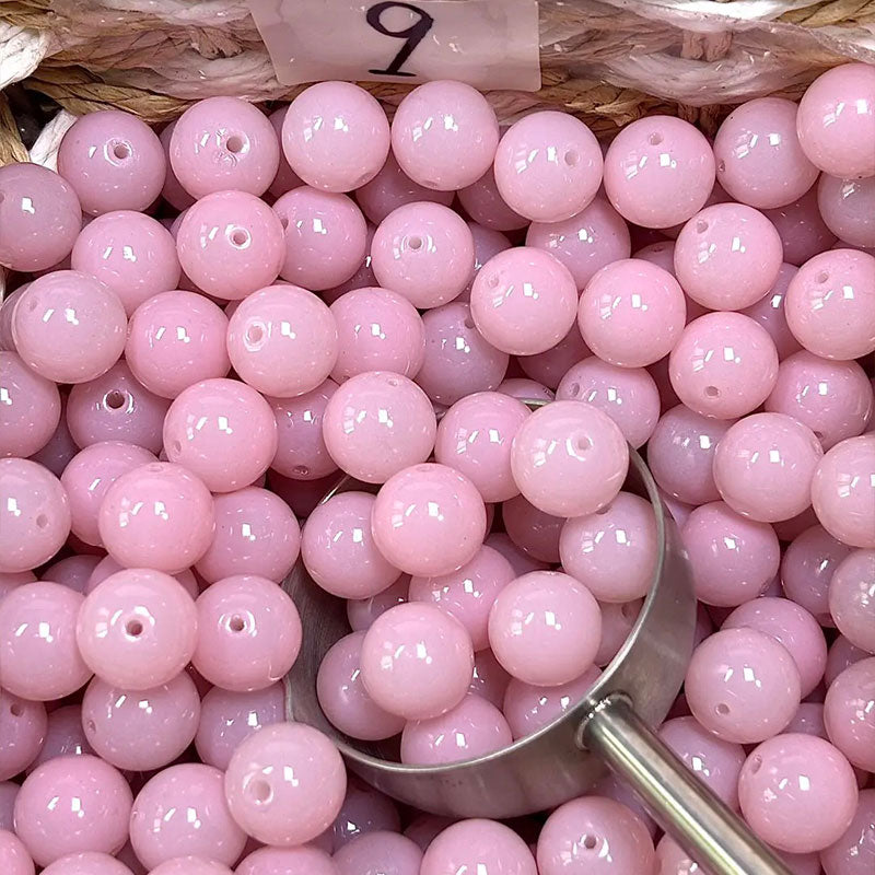 16mm Jade-Look Glass Beads for DIY Jewelry Making
