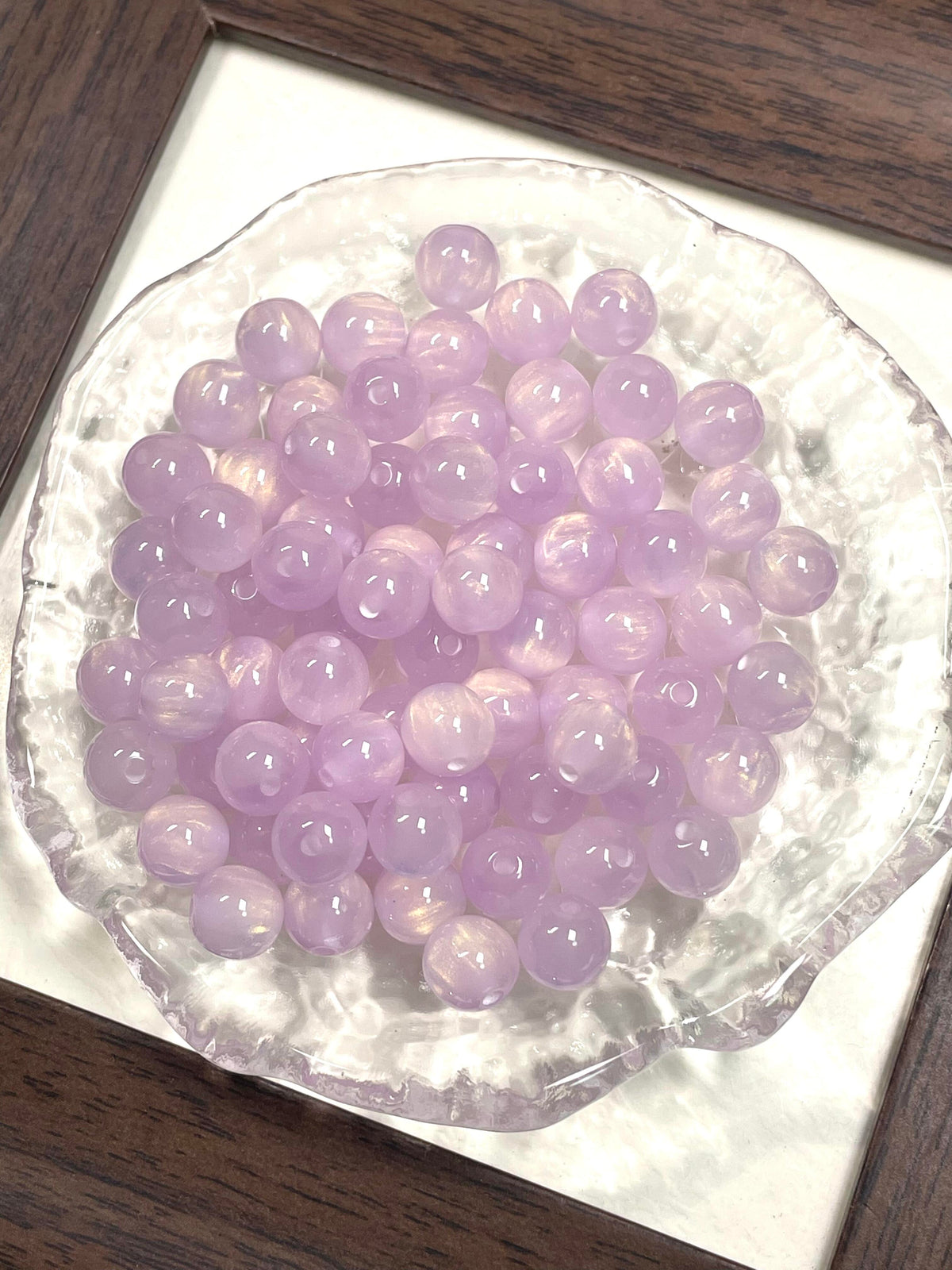 8mm Gold-Flash Cat Eye Resin Beads for DIY Jewelry Making