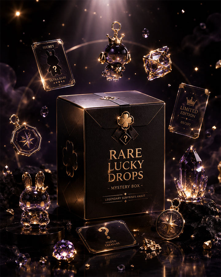 Rare Lucky Drops premium mystery box featuring exclusive hidden collectibles