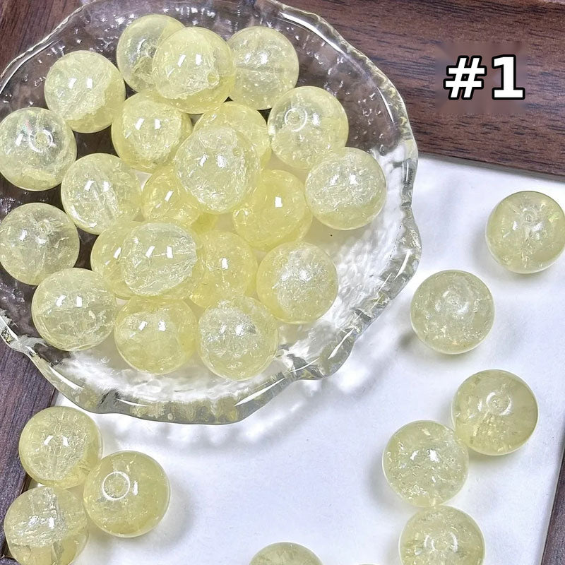 16mm Ice Crackle Glass Beads – Dreamy 9-Color Collection