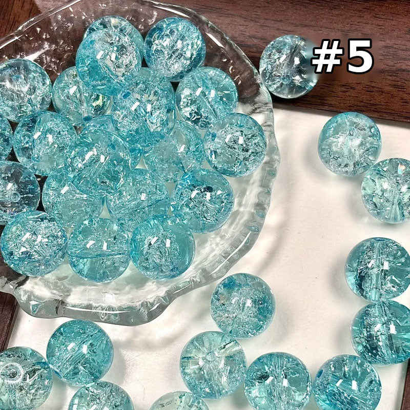 16mm Ice Crackle Glass Beads – Dreamy 9-Color Collection