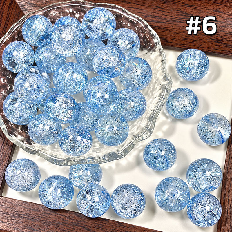 16mm Ice Crackle Glass Beads – Dreamy 9-Color Collection