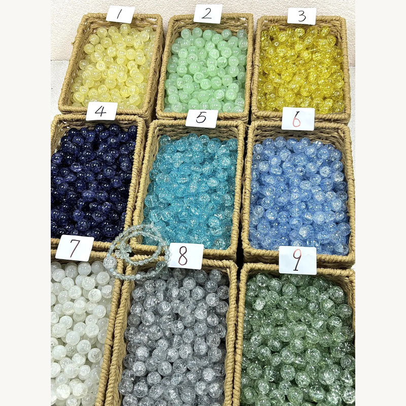 16mm Ice Crackle Glass Beads – Dreamy 9-Color Collection
