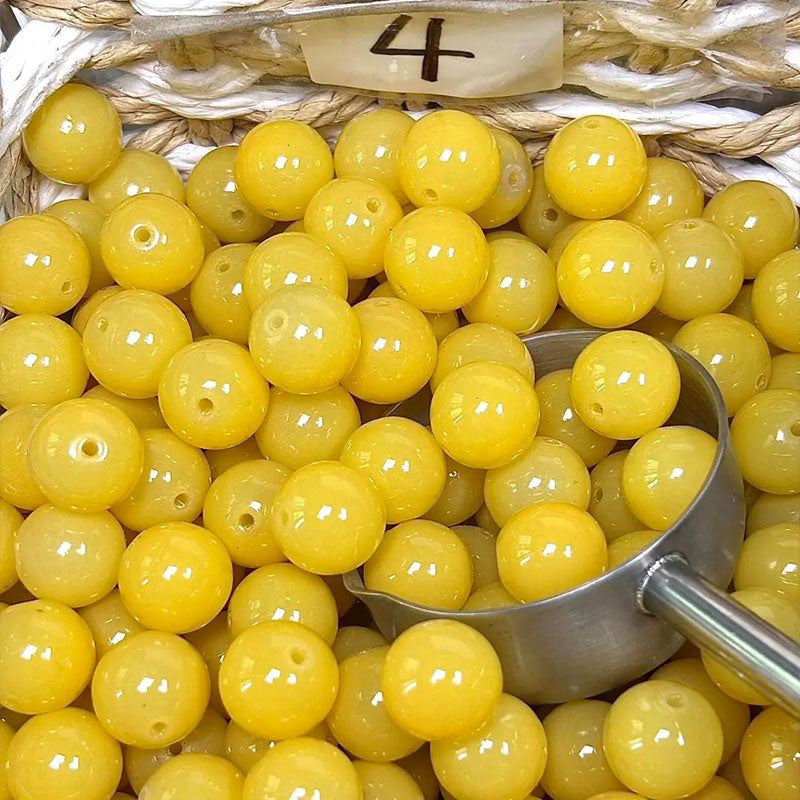 16mm Jade-Look Glass Beads for DIY Jewelry Making