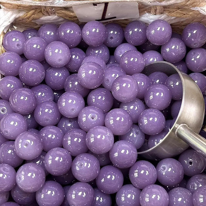 16mm Jade-Look Glass Beads for DIY Jewelry Making
