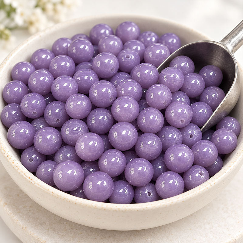 16mm Jade-Look Glass Beads for DIY Jewelry Making