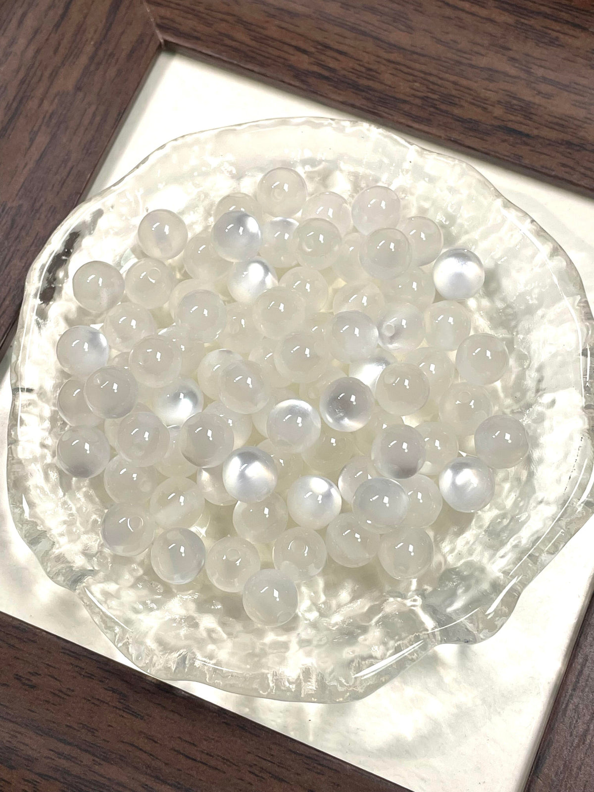 8mm Gold-Flash Cat Eye Resin Beads for DIY Jewelry Making