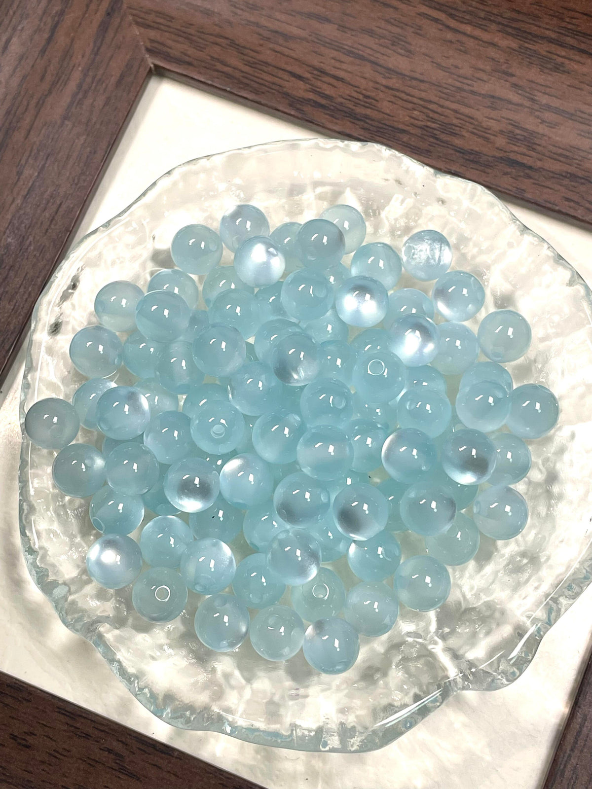 8mm Gold-Flash Cat Eye Resin Beads for DIY Jewelry Making