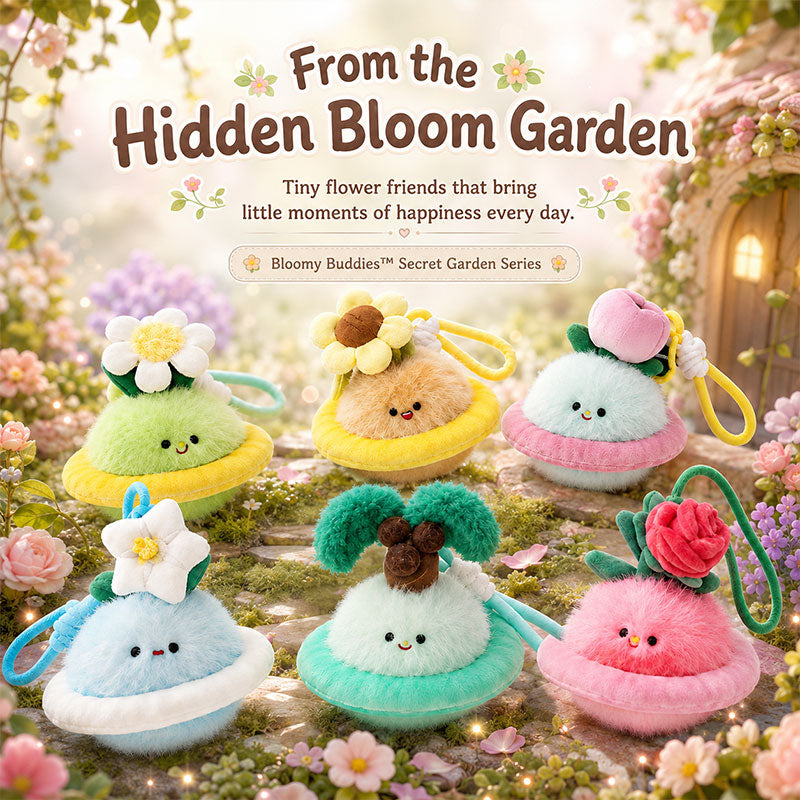 Bloomy Buddies Secret Garden hidden flower world with tiny plush friends living in a magical garden