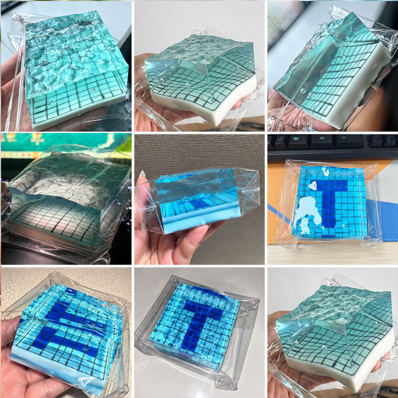 Customer photos of handmade pool squishies