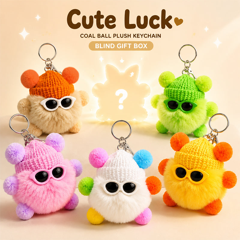 cute luck coal ball blind box keychain gifts