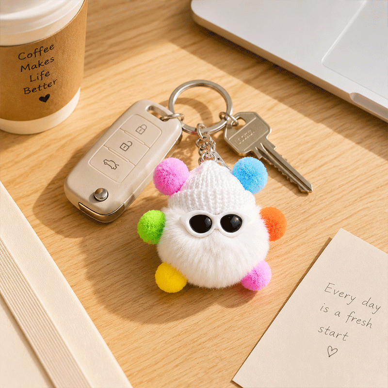 cute luck coal ball keychain lifestyle