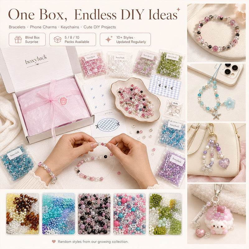 DIY Bead Mix Blind Box Gift Set – Mystery Beads & Charm Making Kit