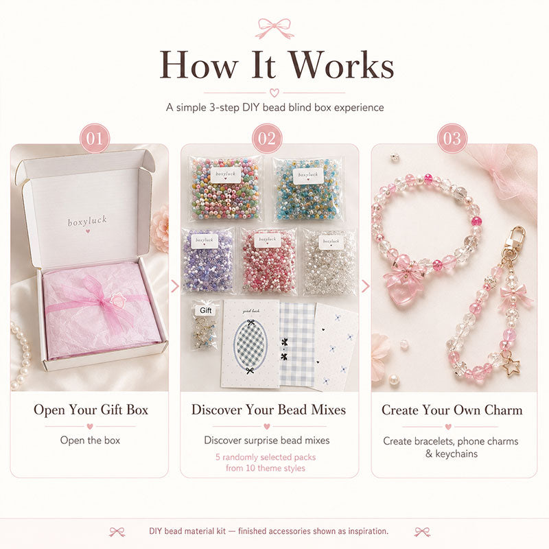 DIY Bead Mix Blind Box Gift Set – Mystery Beads & Charm Making Kit