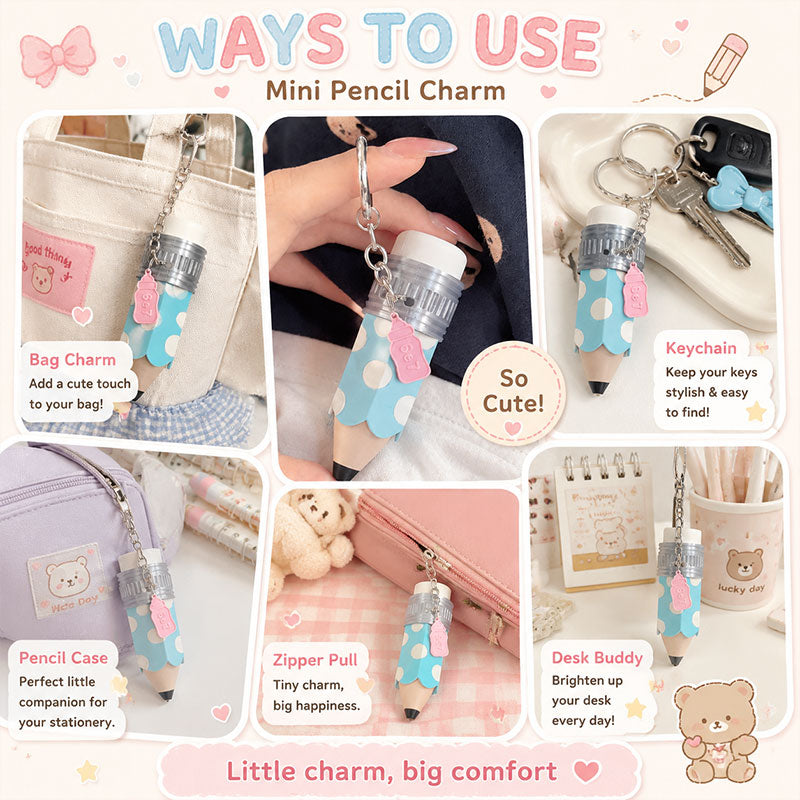 Mini Pencil Blind Box Charm Cute Click Fidget Keychain