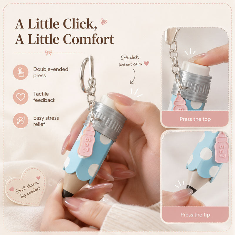 Mini Pencil Blind Box Charm Cute Click Fidget Keychain