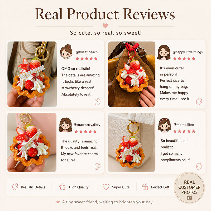 Real customer photos of Sweetie Bites dessert charm keychain