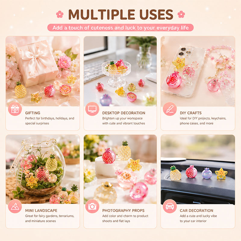 Transparent Fruit Mini Resin Fruit Decor