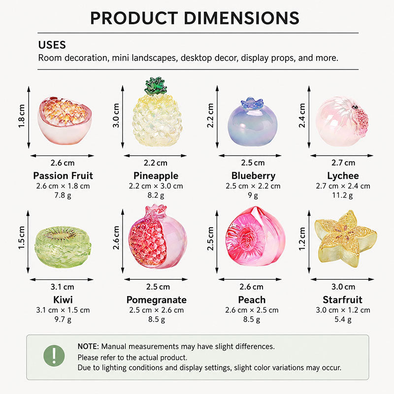 Transparent Fruit Mini Resin Fruit Decor