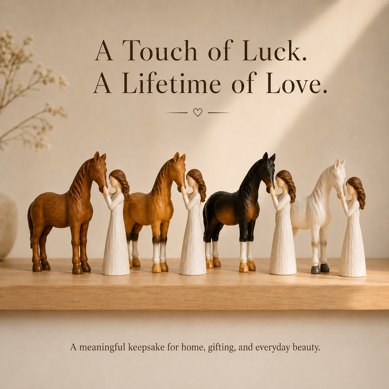 girl and horse resin ornament gift